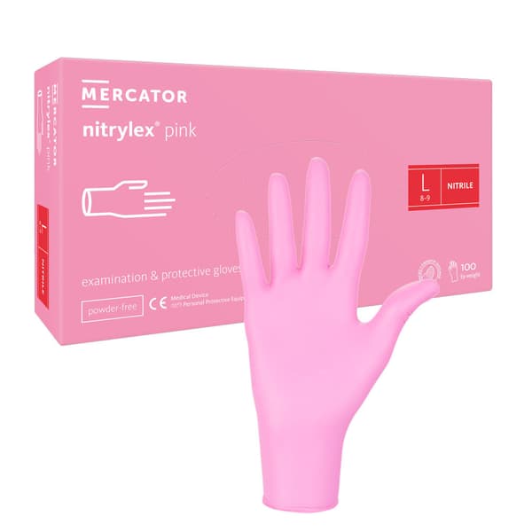 Nitrilhandsker L pink Mercator Nitrylex Pink 100 stk.
