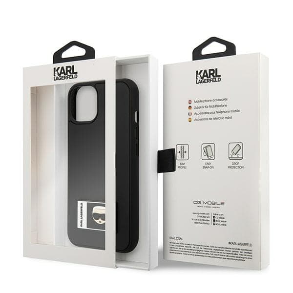 Karl Lagerfeld KLHCP13S3DKPK iPhone 13 mini 5.4 sort/sort hårdt cover Ikonik Patch