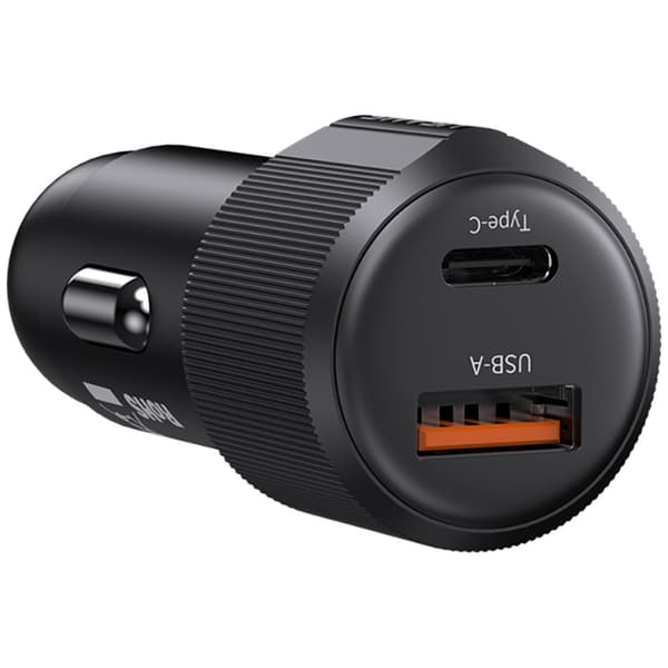USAMS YT-serien CC283 60W billader 1xUSB-A 1xUSB-C sort
