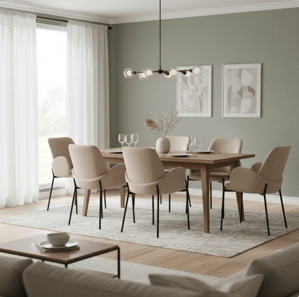 GUSTO sammetsklädd beige fåtölj