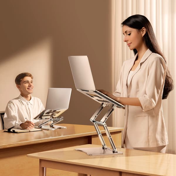 Wozinsky WRS-CPY75DSS Aluminiumsstativ til Laptop og Tablet + Gratis Smartphone-stativ - Sølv