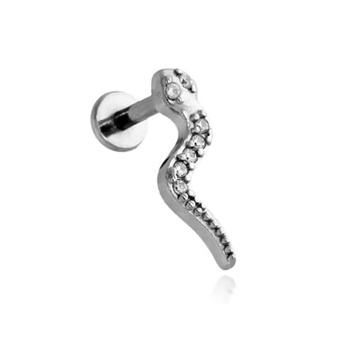 Silverörhänge med orm-labret - LGW-040 1.2/6