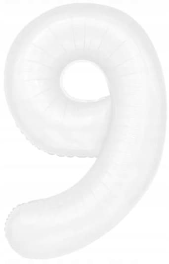 Nummer 9 Folieballon Hvid Fest 100cm