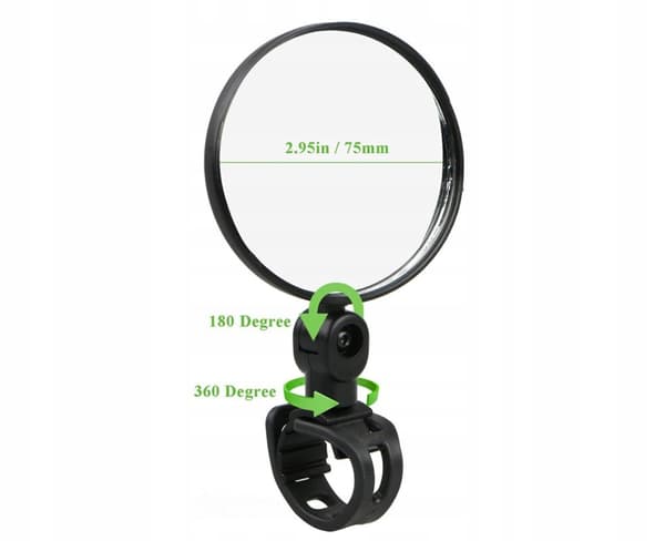 Cykelspegel 75 mm justerbar för styre
