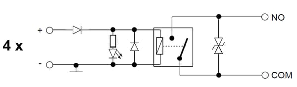 NORMAL KONTAKTRELÆMODUL PK4-24-ZD DELTA