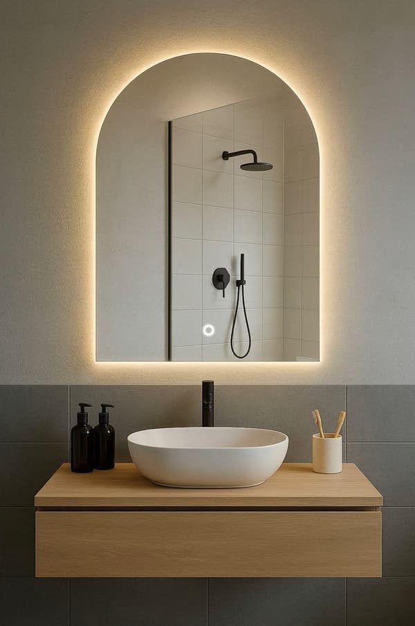 LED-spegel 60x110 med touch switch vattentät IP65 NOA