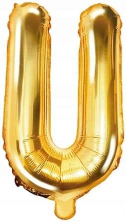 Folieballon bogstav "U", 35 cm, guld