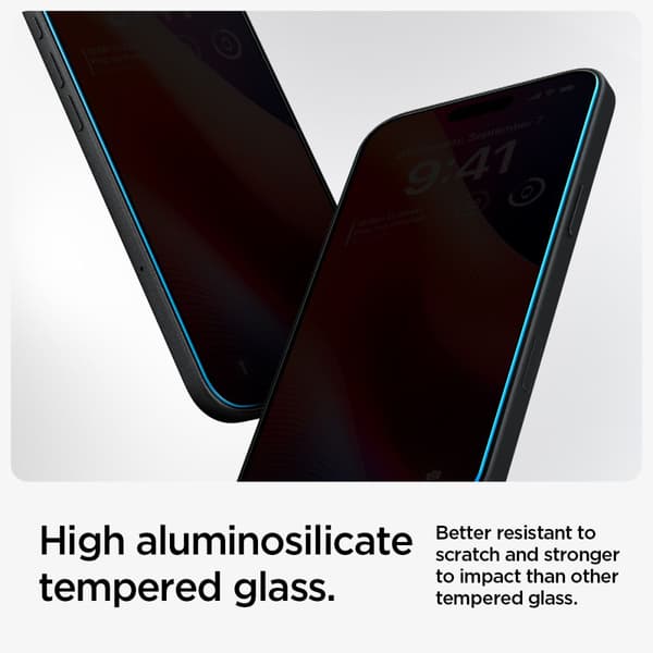 Härdat glas SPIGEN GLAS.TR EZ FIT 2-PACK IPHONE 15/16 INTEGRITET
