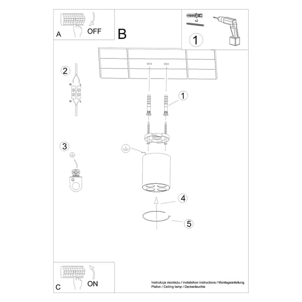 ZOE LED LOFTSLAMPE SORT ALU SOLLUX SL.1210