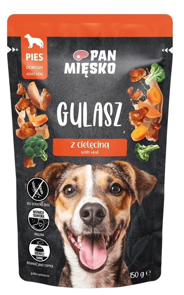 Mr. Meat | Gullasch | Vådfoder til hunde - 150g pose - Kalkun med kalvekød 150g