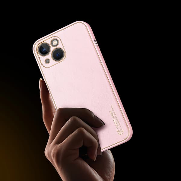Dux Ducis Yolo iPhone 14 Plus cover elegant pink kunstlæder