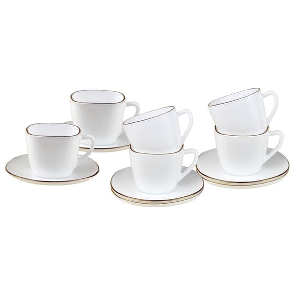 KINGHOFF OPAL KH-1930 KAFFE SÆT MED 6 KOPPER MED UNDERKOPPER