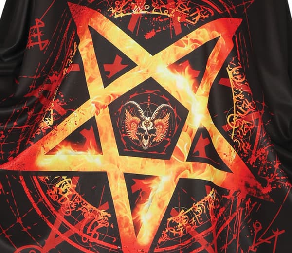 SATAN-kostym, poncho, kappa, Halloweenbal