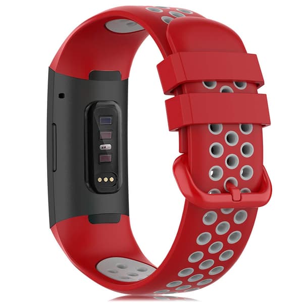 FITBIT Charge 3/4 URREM RØD-GRÅ SILIKONE VANDTÆT