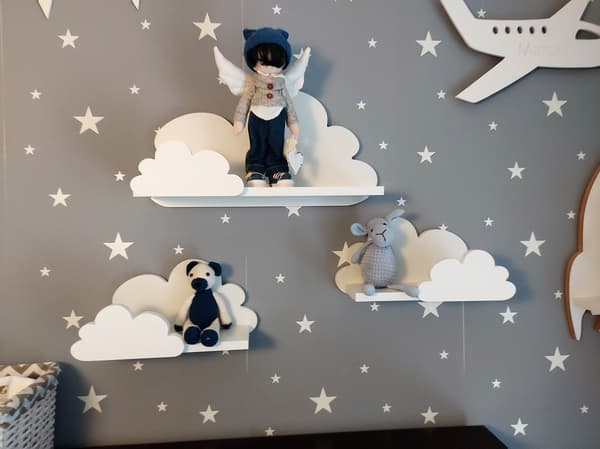Cloud Shelves Set om 3 FANTASY EXTRA - Prestige, vit