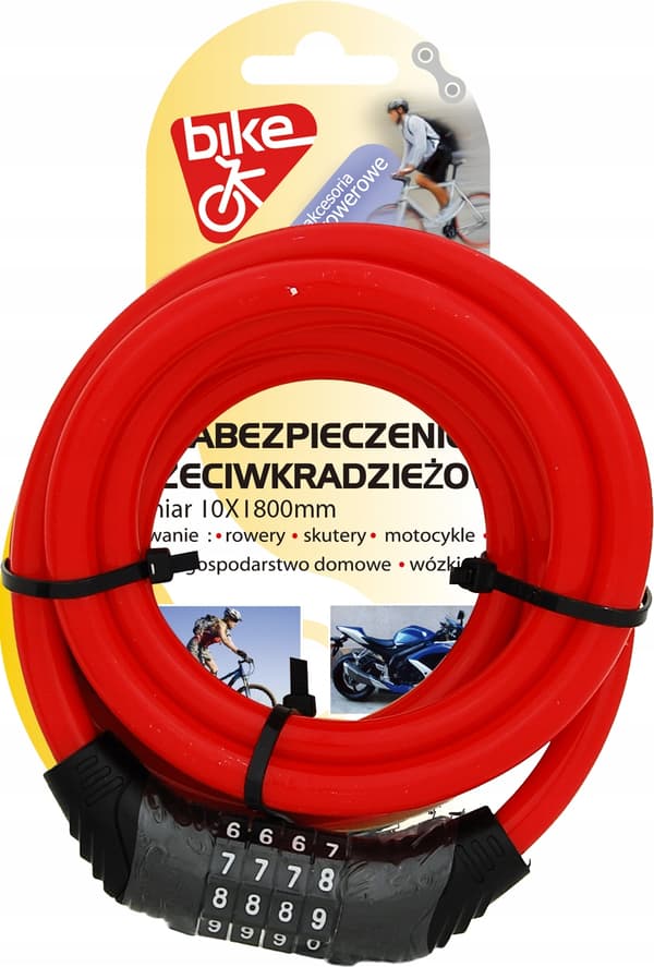 Cykellås med kode BIKE OK kabel 1x180cm