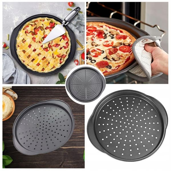 Bageplade til pizzatærter XXL kulstofstålplade 33 cm