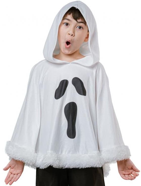 Ghost Hooded Poncho Cape-kostym