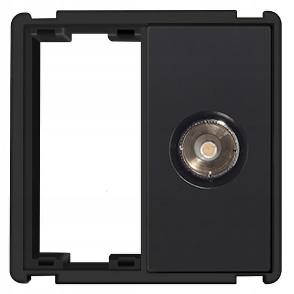 Vægstikkontakt TV-modul RTX SH system sort