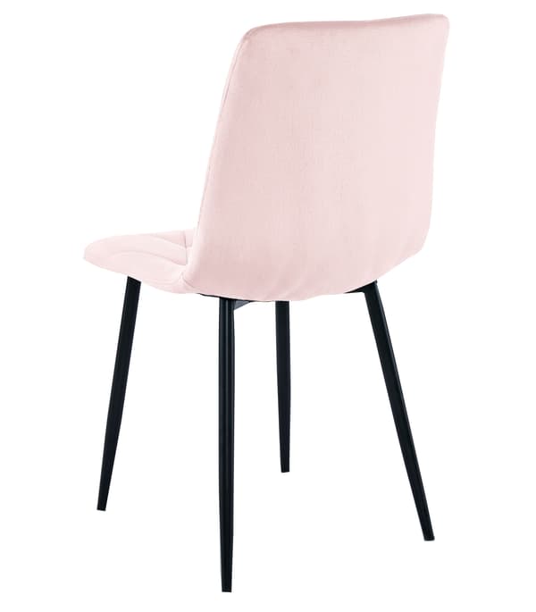 LIBRA stol - ljusrosa sammet / svarta ben x 3