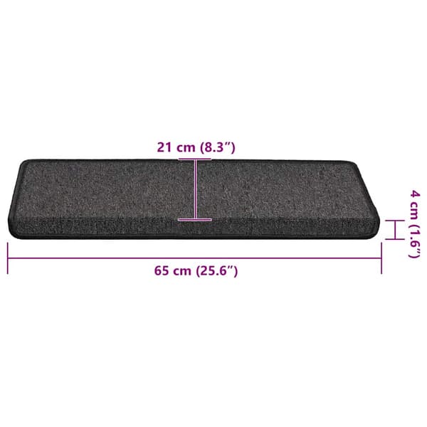 vidaXL trappemåtter 30 stk. 65x21x4 cm antracit