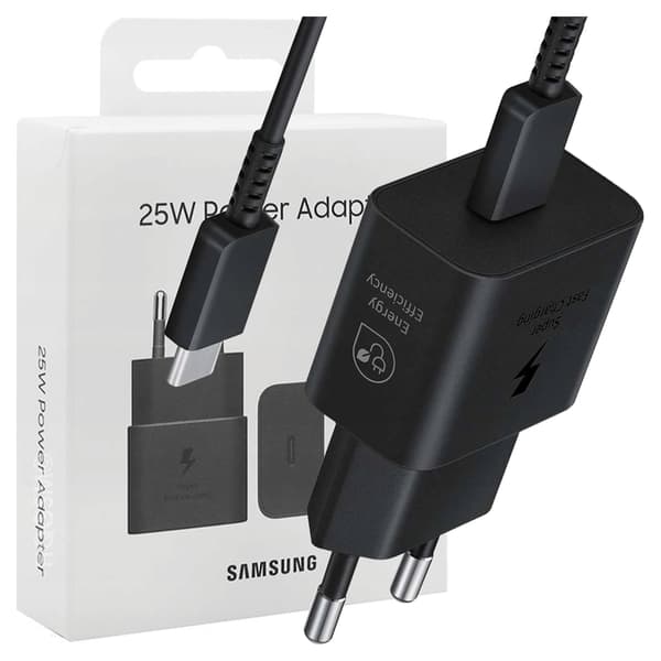 Samsung EP-T2510XB 25W hurtigoplader + USB-C/USB-C kabel sort/sort