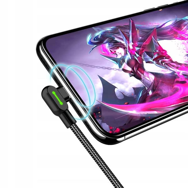 MCDODO DOBBELTSIDIGT 90° VINKLET LIGHTNINGKABEL TIL IPHONE 11 12 13 14 LED 2M