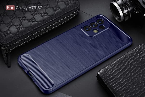 SILIKONEETUIS TIL SAMSUNG GALAXY A73 5G, MARINEBLÅ