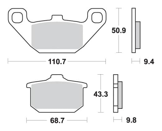 SBS Bremseklodser KH85 Street Standard Keramik Sort