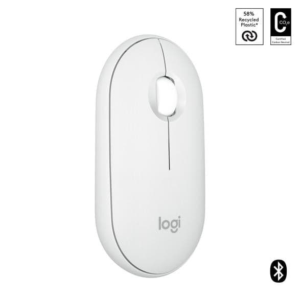 Trådlös mus LOGITECH Pebble Mouse 2 M350s Vit 910-007013