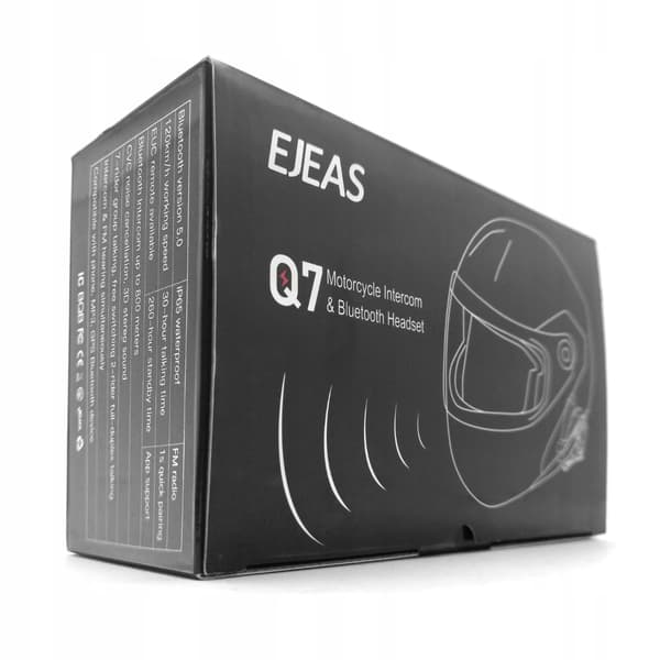 EJEAS Q7 motorcykel intercom Bluetooth 5.1 + NFC CVC 300t 2k WiFi MESH