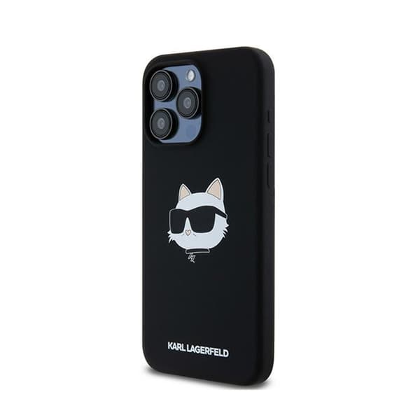 Karl Lagerfeld Silikone Choupette Head MagSafe - iPhone 15 Pro Etui (Sort)