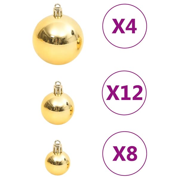 vidaXL julekuglesæt med 111 dele, guld, polystyren