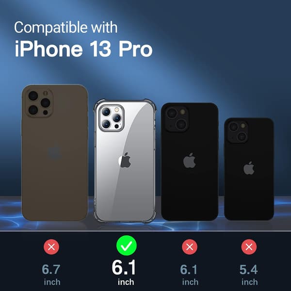 LÄPINÄKYVÄ MUSTA SUOJA IPHONE 13 PRO 6.1' 2X LASIA