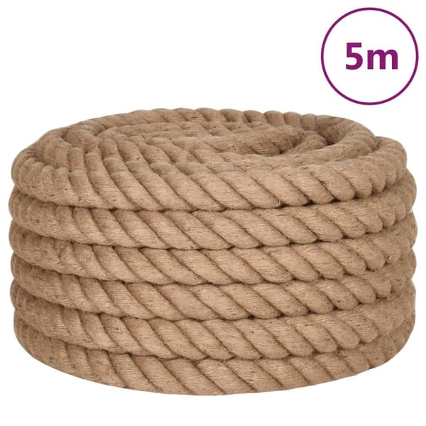 vidaXL jute reb, 5 m langt, 40 mm tykt