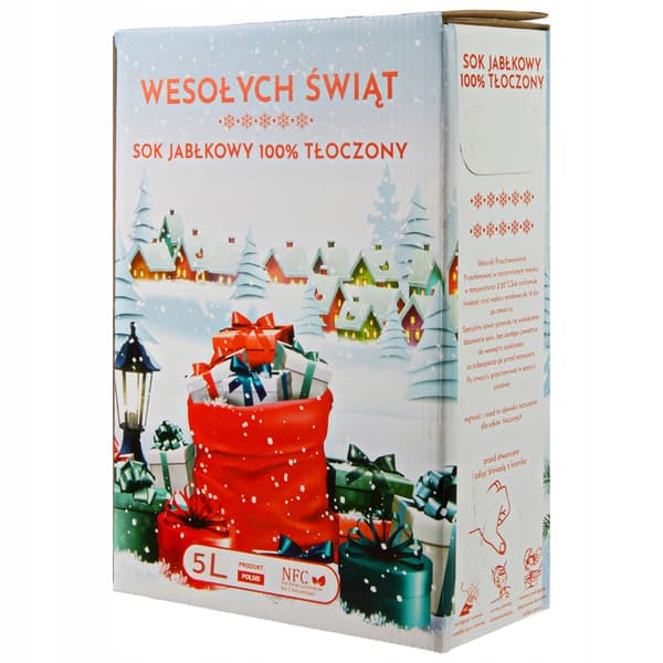 JULÆBLEJUICEKARTON 100% PRESSE 5L Til Julegaver