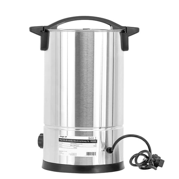 Mega-M vattenkokare dubbelväggad 5L 1800W