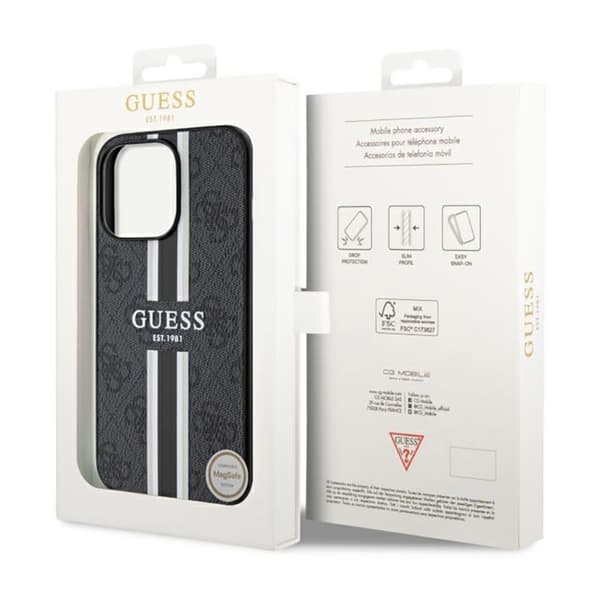 Guess 4G Printed Stripes MagSafe - iPhone 13 Pro cover (sort)