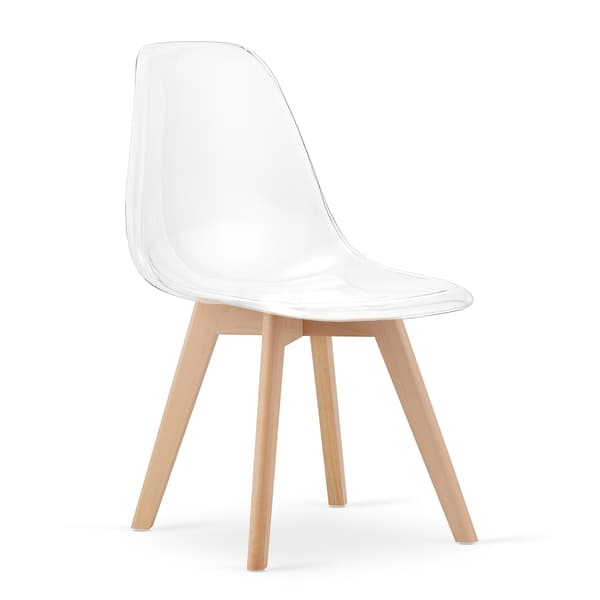 KITO stol transparent / naturlige ben x 2