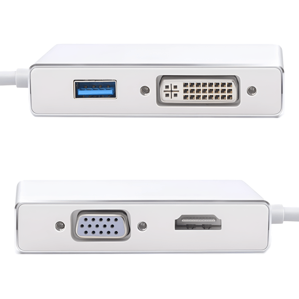Konverter Hub Adapter 4 i 1 Type C til VGA / DVI 4K / HDMI 4K / USB USB-C