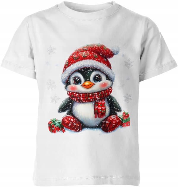 JULET-SHIRT TIL BØRN PINGVINGAVEN JULEMANDEN