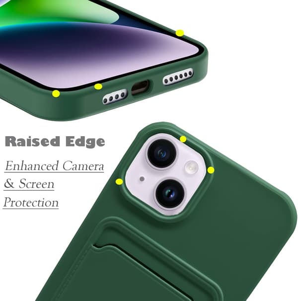 SILIKONIKUORI APPLE IPHONE 14 PLUS VIHREÄ + KORTTIPAIKKA LOMPAKKO