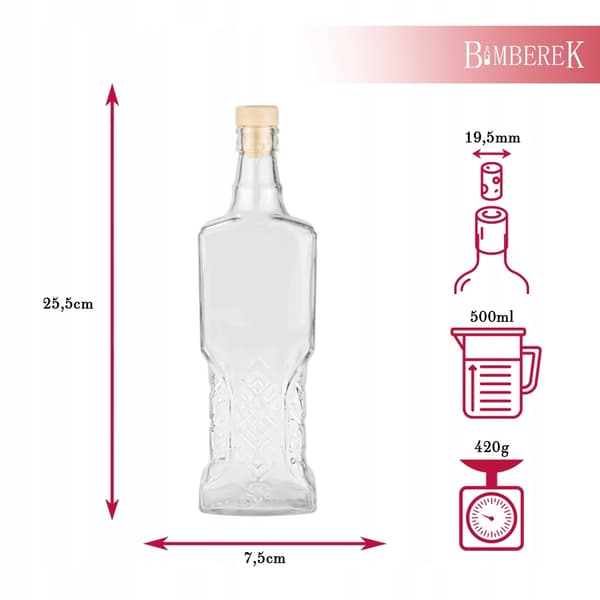 50x ukrainska flaskor 500ml + kork vinlikörflaskor set