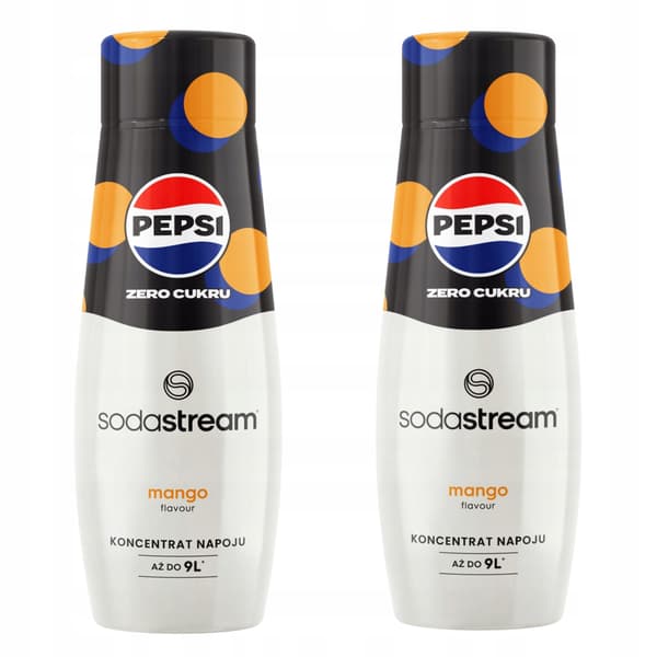 Set med 2 Sodastream-koncentrat 2x Pepsi Max Mango Zero Sugar Diet Sirap