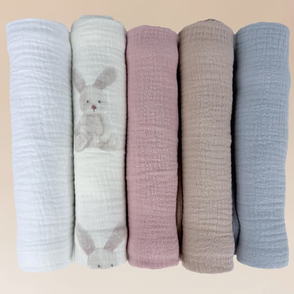 Plumeri Muslin Bleer Sæt med 5 Farver 70x70 cm