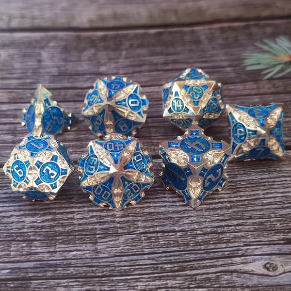 RPG terninger Angel sæt med 7 metalterninger