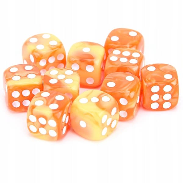 1,1 cm RPG Aperol Spritz sekssidede D6 terninger