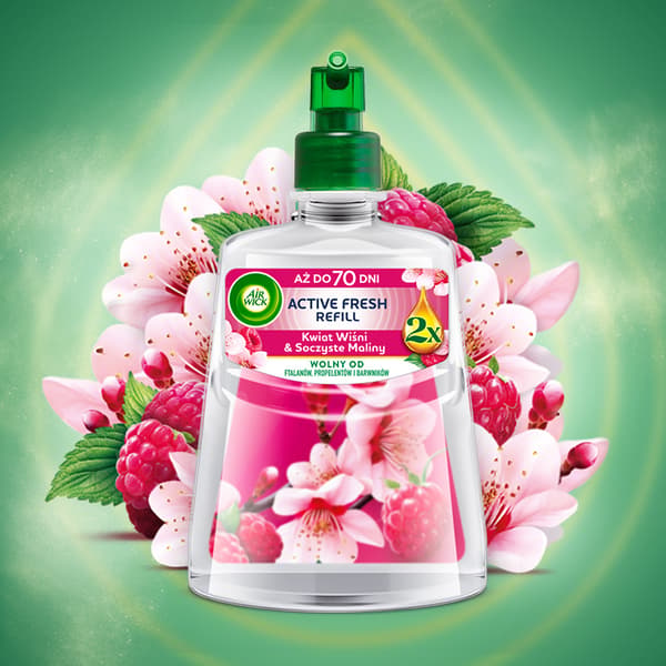 Air Wick Active Fresh refill Kirsikankukka ja Marjat 228 ml