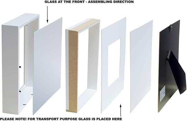 3D-fotoram djup skugglåda 20x25 cm rektangulär svart