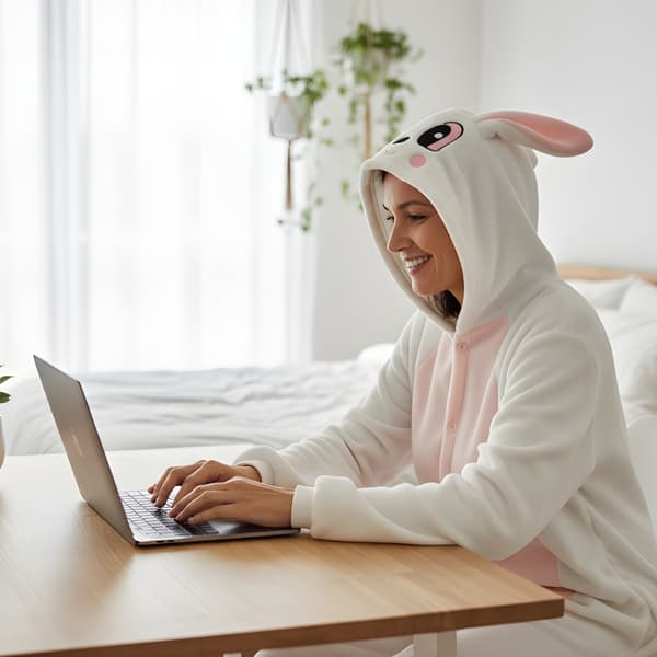 Kigurumi-pyjamas kanin storlek 145-155 cm